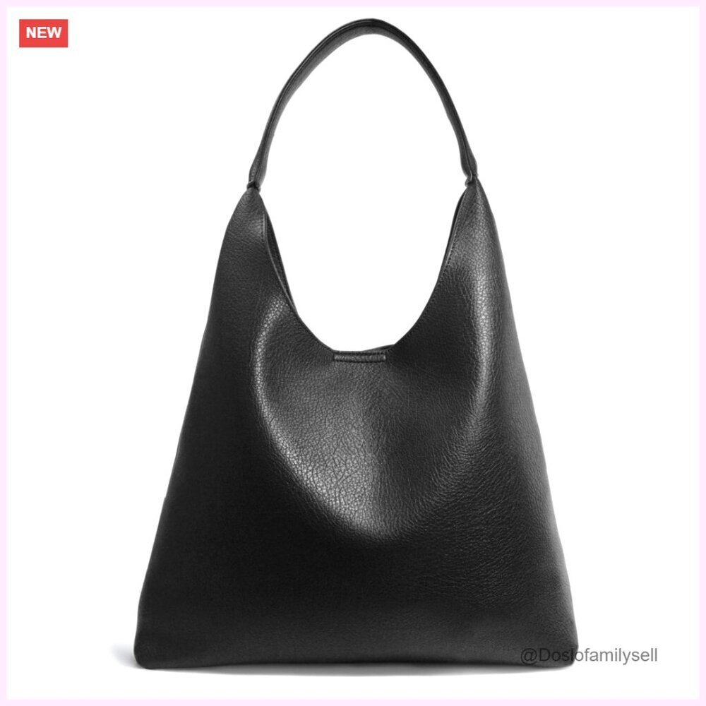 Soft Vegan Leather Hobo Bag Slouchy Tote Shoulder Purse Minimal Chic